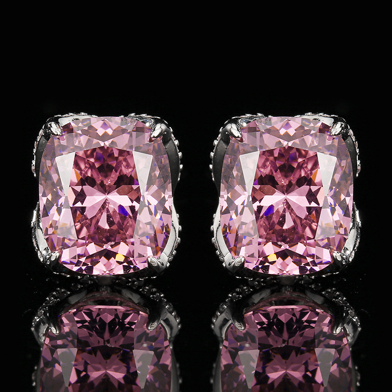 Elegant Gold-plated Gemstone Stud Earrings For Daily Style_voghion.com