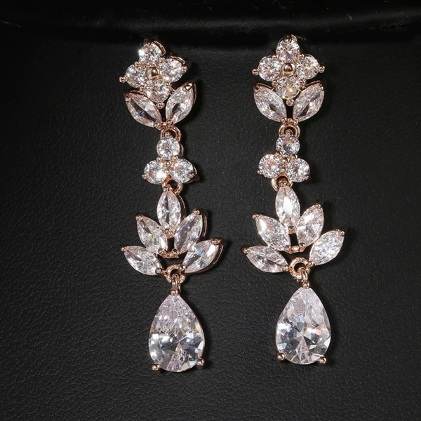 With zircon, copper, golden, pink gold