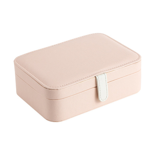 Flip-top simple girl jewelry box portable jewelry storage box with mirror small fresh makeup box storage