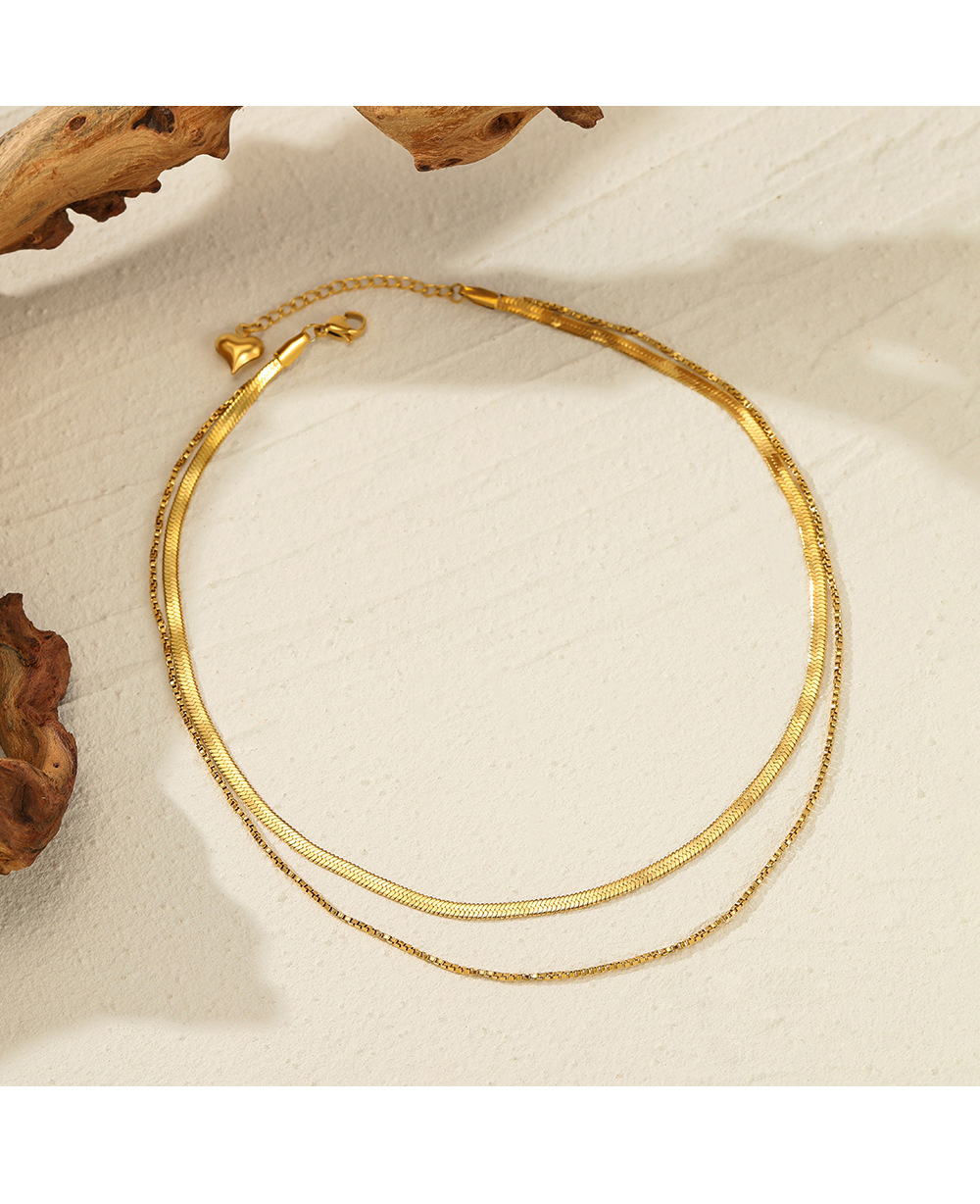 Simple Style Geometric Solid Color Stainless Steel Plating Necklace_colorza_1