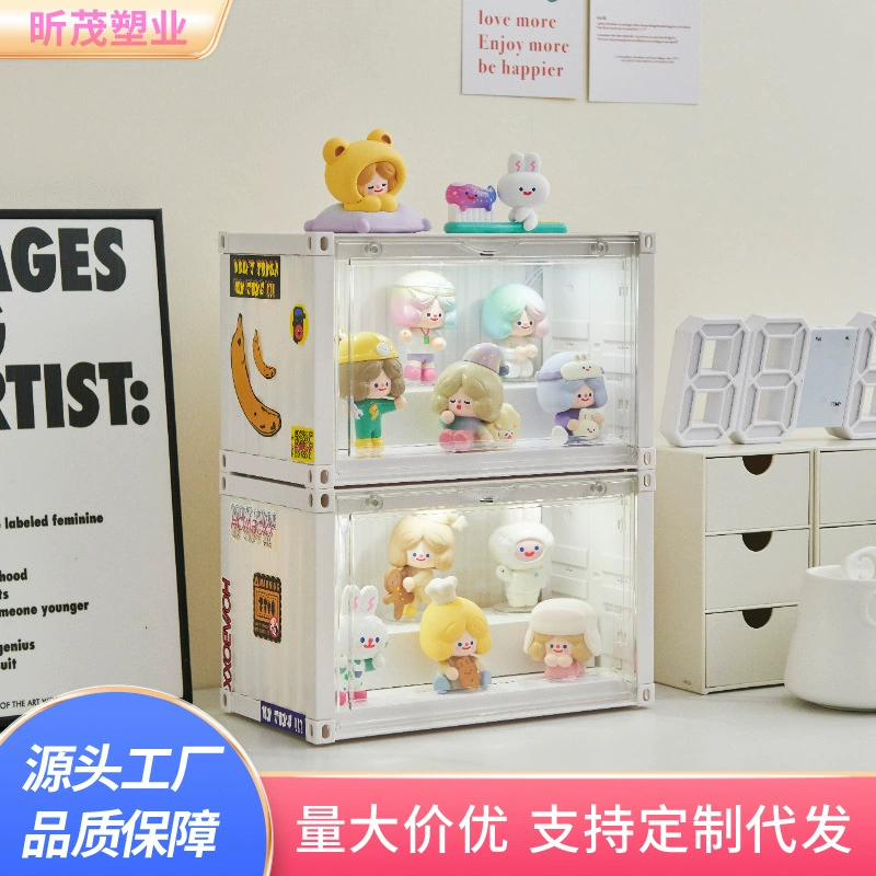 Витрина для хранения коллекционных фигурок Bubble Mart, пылезащитный контейнер для фигурок Lego, витрина в индустриальном стиле для кукол