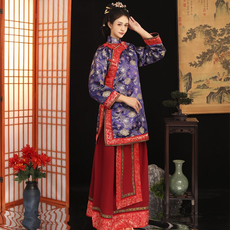 2023 traditional Hanfu female matchmaker Chinese wedding clothing Republic of China young grandma Qing Han palace style wedding wedding wedding wedding dress 2023 traditional Hanfu female matchmaker Chinese wedding clothing Republic of China young grandma Qing Han palace style wedding wedding wedding wedding dress