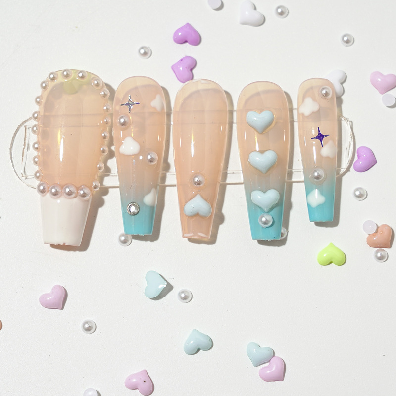 Nuevo pequeño mono con joyas de manicura de caricatura de color caramelo macarón amor acessorios de uñas calientes