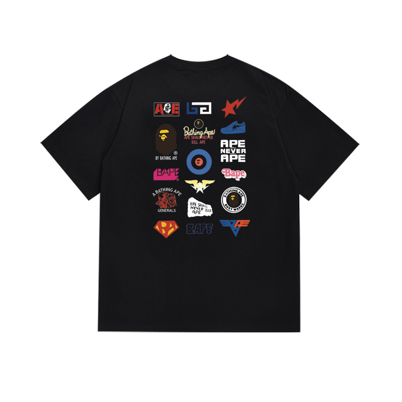 Cross-Border Wholesale Dropshipping of the Classic Ape Head Design Casual Printed Short-Sleeve T-Shirt, Unisex Cross-Border Wholesale Dropshipping of the Classic Ape Head Design Casual Printed Short-Sleeve T-Shirt, Unisex