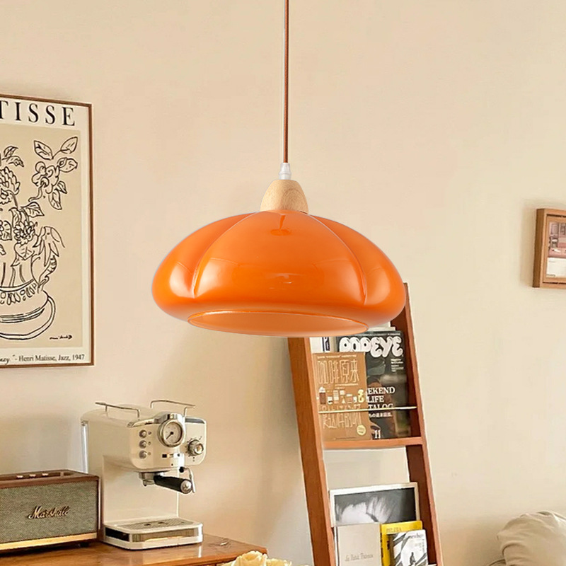 Restaurante antiguo araña de calabaza nuevo estilo registro vidrio comedor japonés retro dormitorio isla mesa comedor lámpara de bar