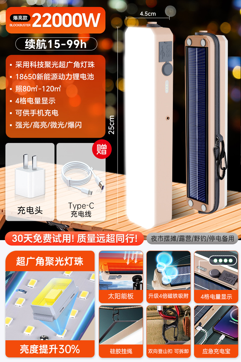 Luz de carga LED luz de emergencia de iluminación de corte de energía atracción magnética inalámbrica camping móvil puestos al aire libre luz de la noche al por mayor