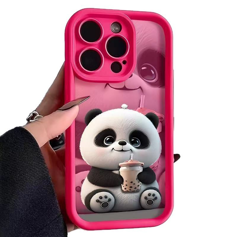 Lindo panda para Apple 16Promax funda para teléfono móvil Sky Eye Stairway Shell iPhone15/14/13 Europa y América 12