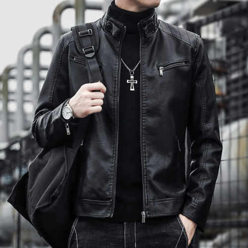 Men's Spring and Autumn Season New Insteresting Biker Workwear Ins Stylish Quilted Winter Outerwear Collar Jacket