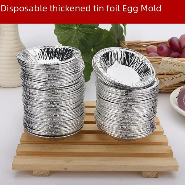 207 disposable tin foil egg tart mold round aluminum foil Portuguese egg tart base 100 pc/pack 50 pc/pack