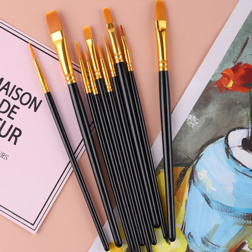 Cross-border nylon brushes, watercolor pens, pearlescent blue rods, art painting combination brushes, oil paintbrush sets can be wholesaled