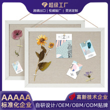 定制亚马逊同款亚麻布墙壁装饰照片墙挂式小公告板跨境双面展示板