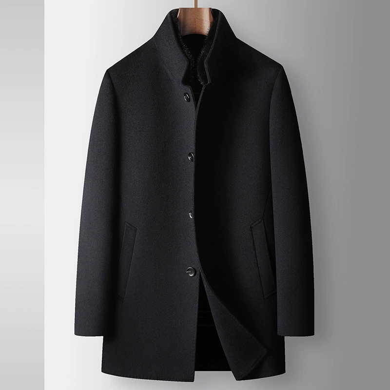 Demi-season woolen coat, liner, woolen jacket, increased thickness
