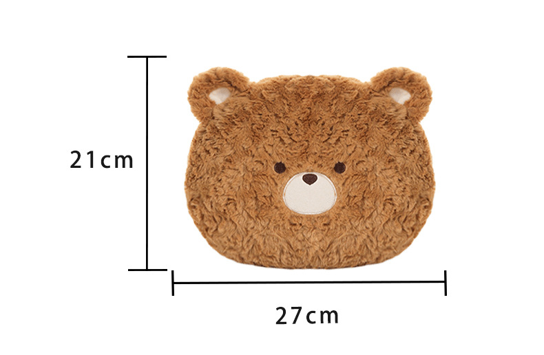 Cartoon Bear Car Headrest Plush Comfortable Car Seat Pillow Neck Pillow Cute Doll Car Waist Cushion