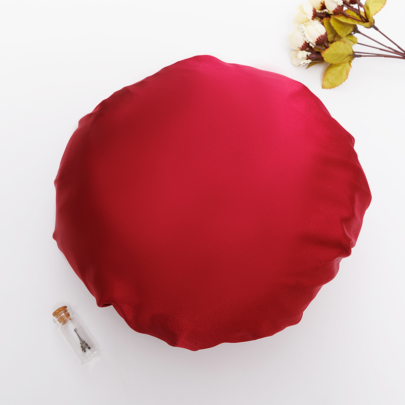 Gorro de Ducha de Doble Capa de Imitación de Seda con Banda Elástica y Hebilla, Ajustable para Viajes y Baño en Casa, Gorro para el Cuidado del Cabello para Mujer