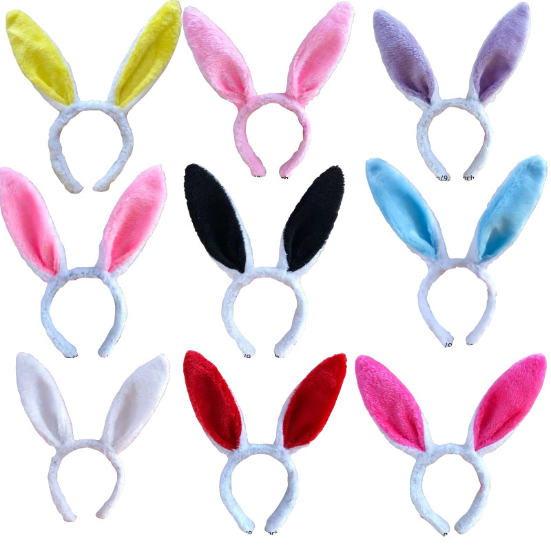 Transfronterizo luminoso conejo oreja banda de cabello adorable peluche banda de cabello oreja banda de cabello accesorios de vestir de fiesta de Pascua