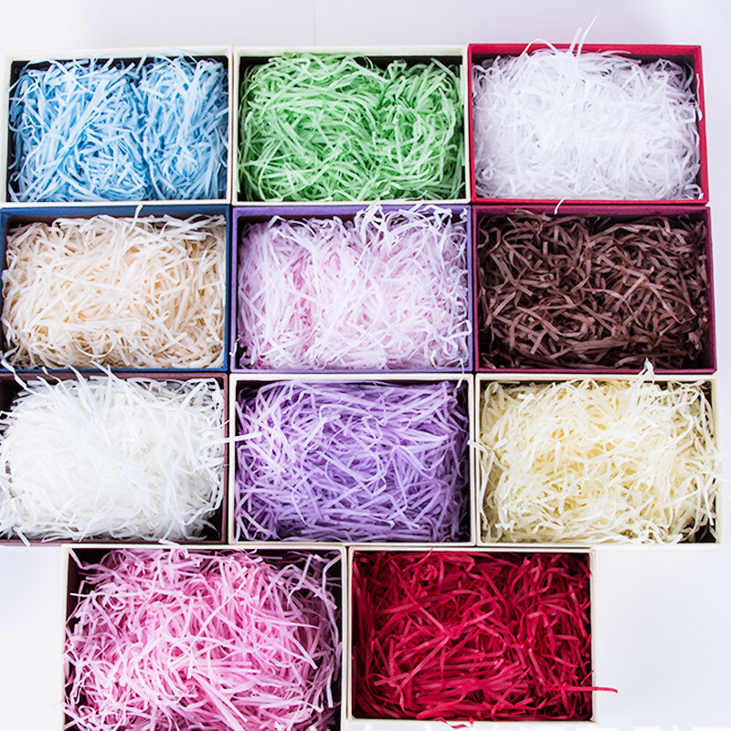 礼品袋拉菲草碎纸水果礼品内部装饰填充物拉丝草铺垫垫纸包袋装纸