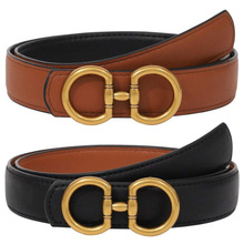I 60654 Double Round Buckle Women's Belt ˫Բ��Ůʿ����