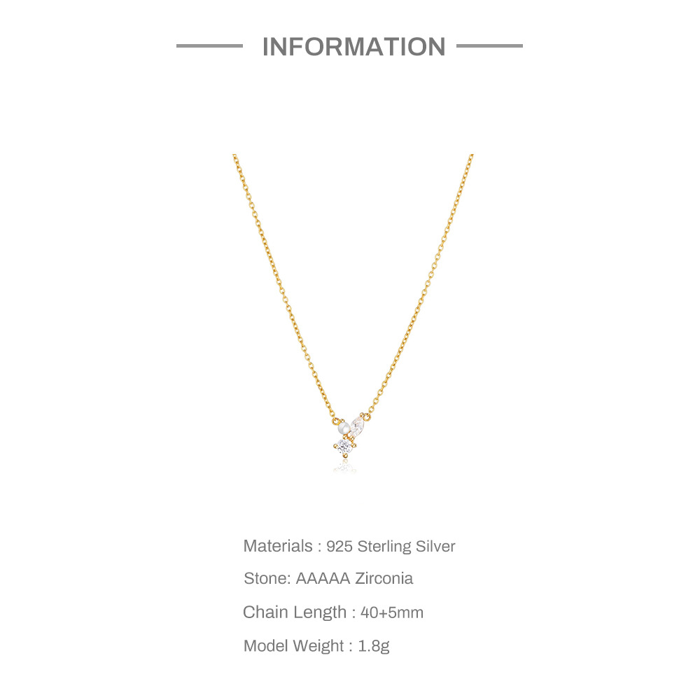 Simple Style Pentagram Square Sterling Silver Inlay Artificial Diamond Necklace 1 Piece