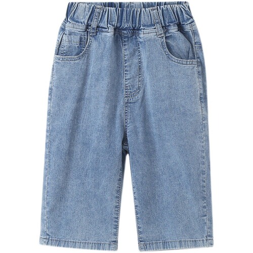 Boys' denim mid-pants summer small and large children's ripped five-six-length pants little boys summer children's clothing pants factory