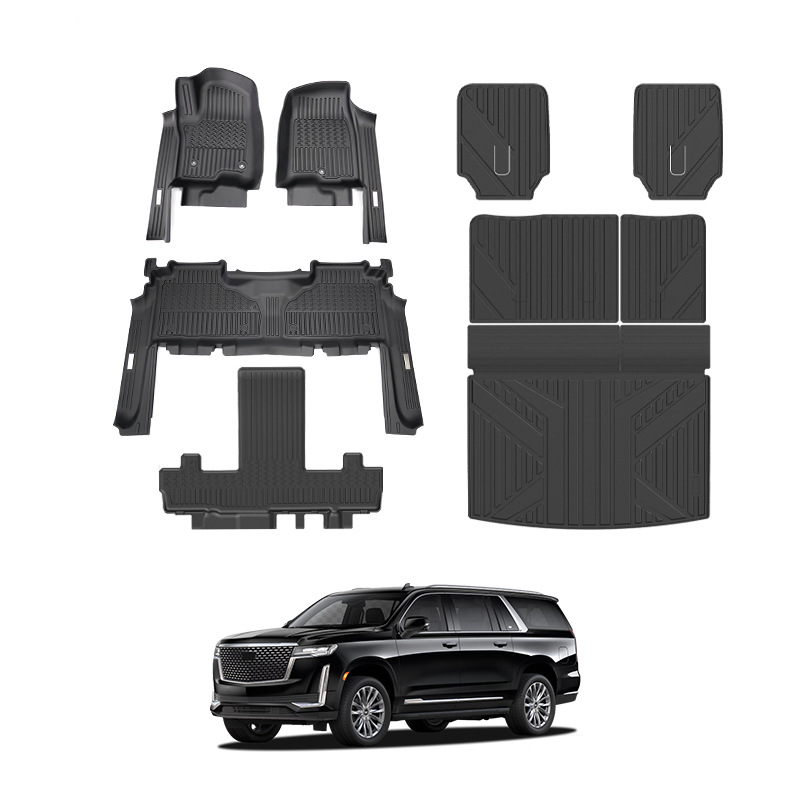 Txinrui Aplicable Cadillac Escalade Alfombrilla de coche Escalade Alfombrilla de pie 5Dtpe especial para alfombrilla de caja trasera