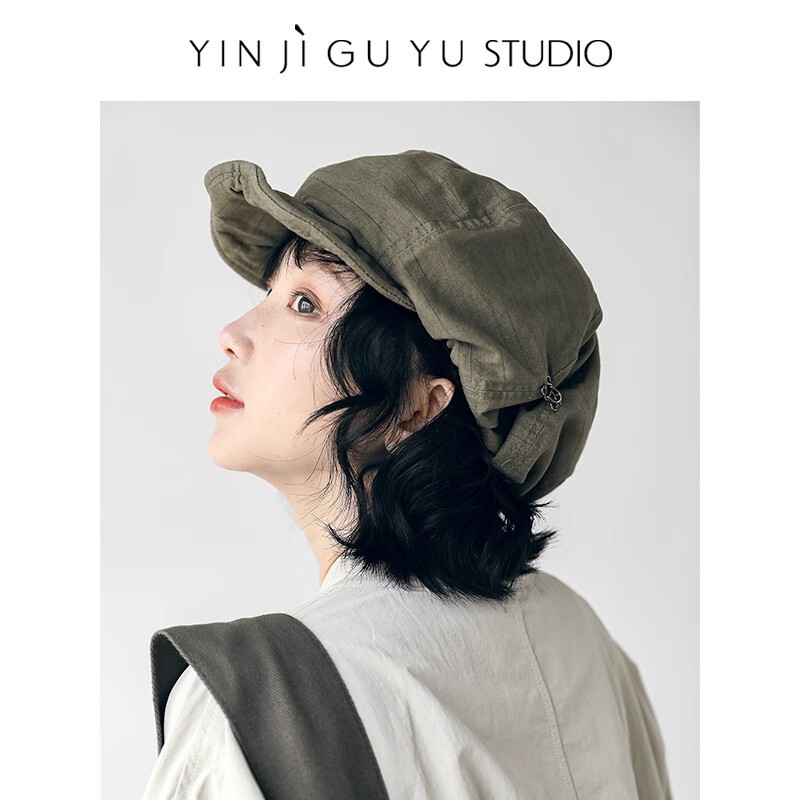 2026 New Designer Exclusive Large-Sized Japanese-Style Artistic Hat for Women, Retro Painter Beret That Makes the Face Look Smaller