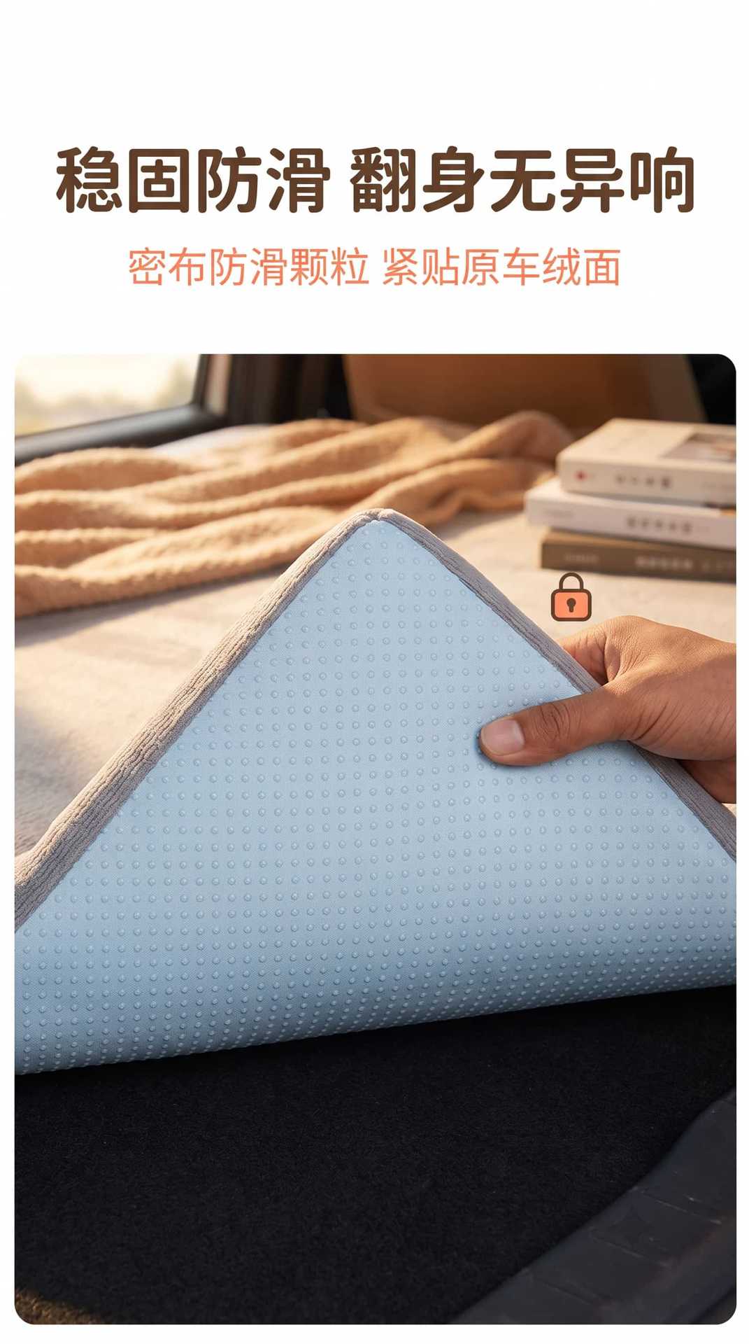 Car mattress is breathable and comfortable, converts the rear seat into a large bed, with high resilience foam and moderate firmness