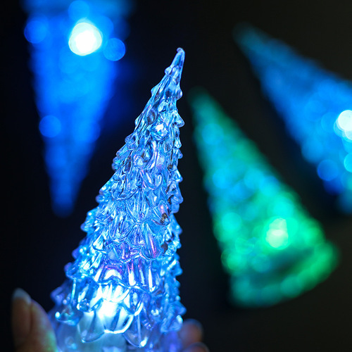 Christmas best-selling glowing acrylic Christmas tree LED colorful crystal flashing night light children's toy gift