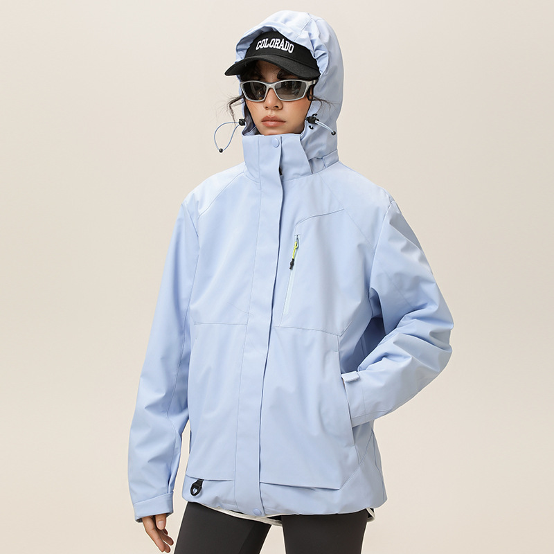 杰克传洋户外三防冲锋衣三合一可拆卸登山夹克男外套女防风耐磨|undefined