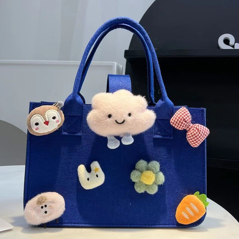 震え音伴手礼袋満月礼箱誕生日かわいいアニメフェルトハンドバッグ女性フェルトバッグ手提げ袋|undefined