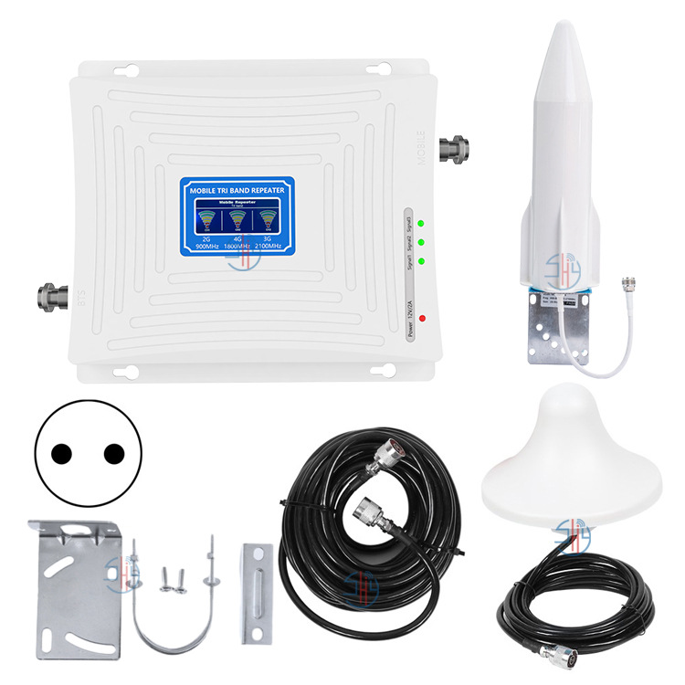 Transfronterizo de tres bandas GSM / DCD / 3G receptor de señal de mejora de la estación base de señal amplificador repetidor mayorista versión internacional