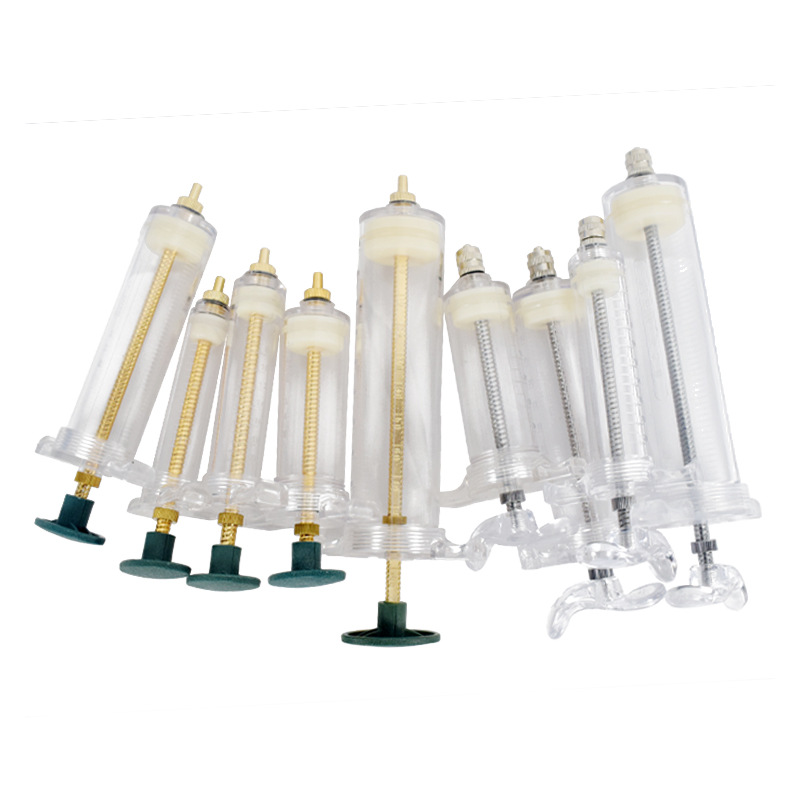 Jia Shan jeringa de aguja veterinaria jeringa veterinaria jeringa de acero plástico propulsor para cerdos, ganado, ovejas y pollos aguja veterinaria