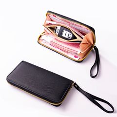 New Cross-border Long Macaron Color Zipper Wallet for Women with Lychee Pattern, Multi-compartment Handheld Bag, Wholesale