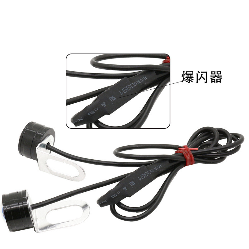 Auto motocicleta luz diurna 3SMD 5730 LED ojo de halcón luz flash espejo retrovisor fantasma luz flash