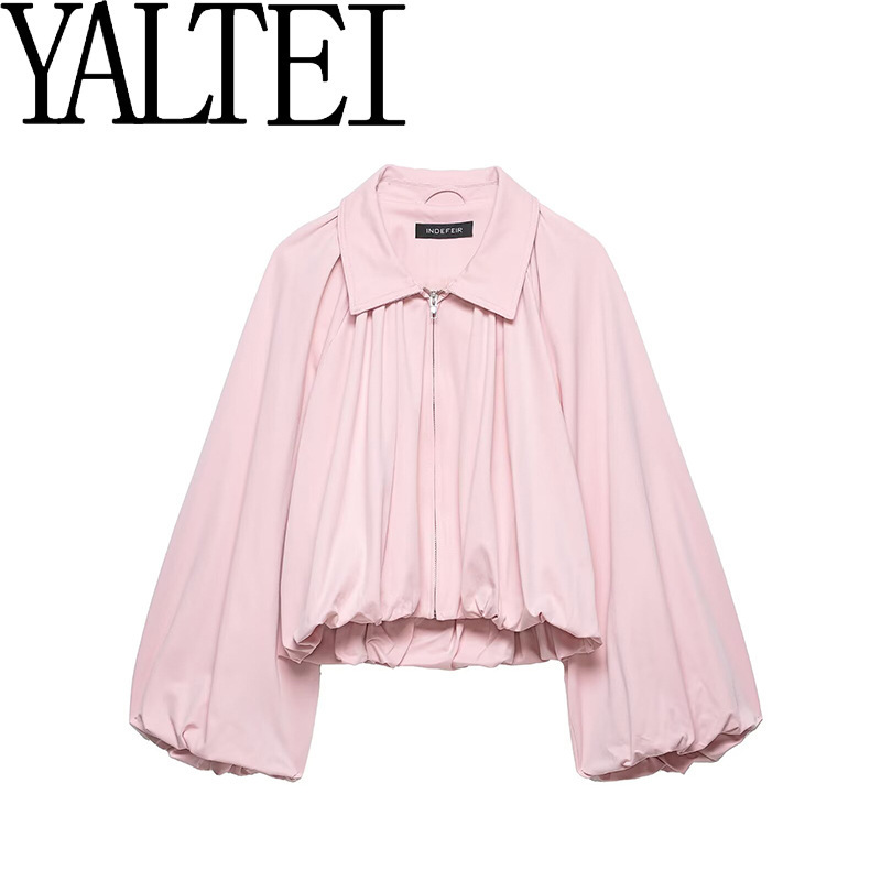 Za Cross-Border Aliexpress Ins European and American Foreign Trade Women's Fashion Balloon Sleeve Bomber Jacket 4344169