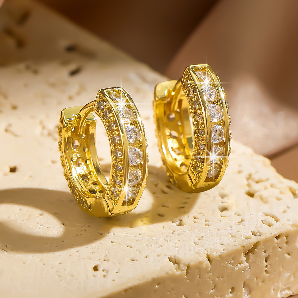 Cross-Border Fashion Design New Style Gold Multi-Style Star Jewelry Women's Zircon Earrings Women's Zircon Earrings