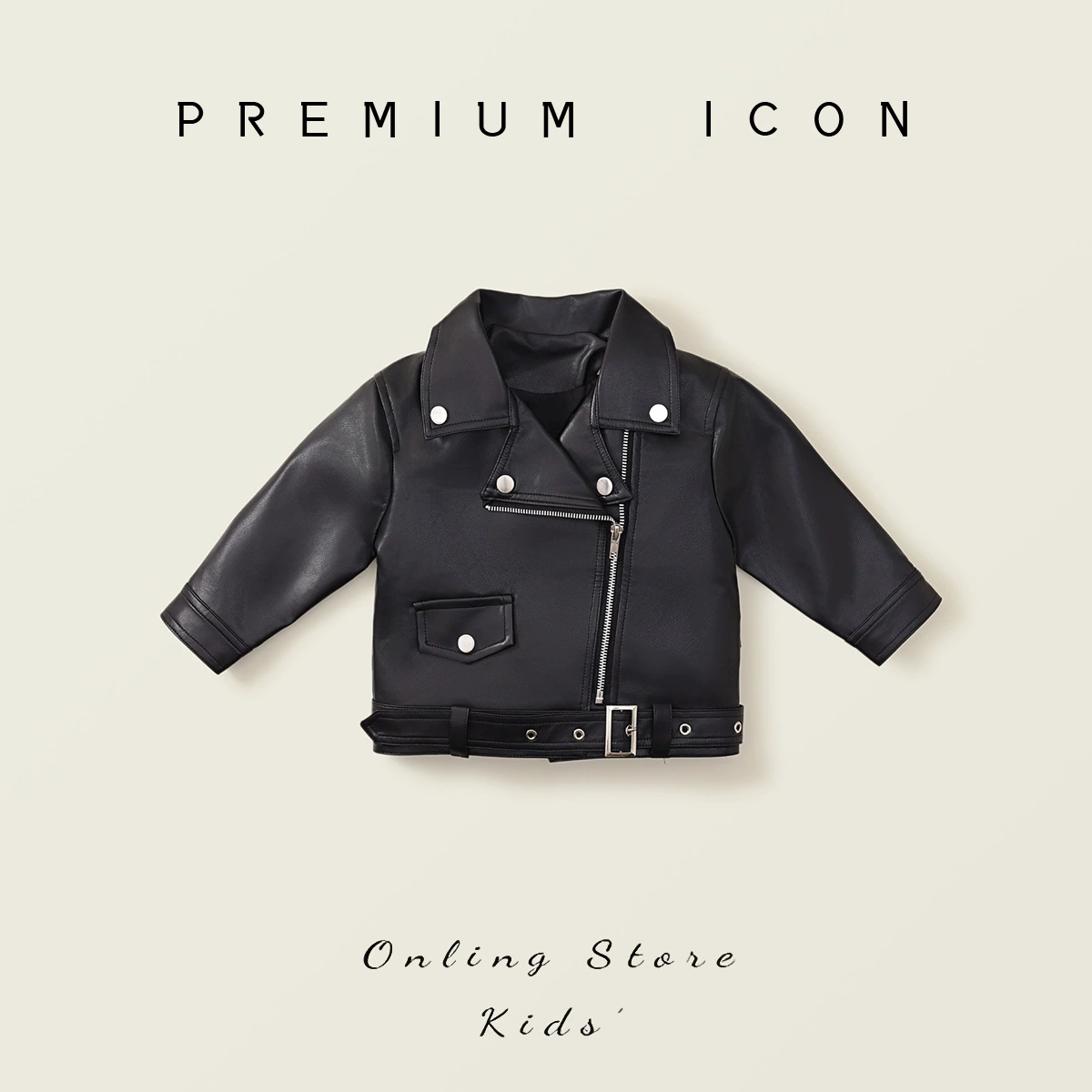 Кожаная куртка с длинными рукавами и большими лацканами для девочек, осень 2022, новая мотоциклетная куртка в корейском стиле для девочек для детей и детей среднего возраста