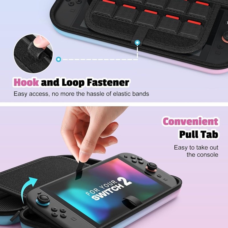 Switch2 新型ホストアクセサリー ハードシェル収納バッグ。NS2 ホストアクセサリー グラデーションポータブルホストバッグ。|undefined