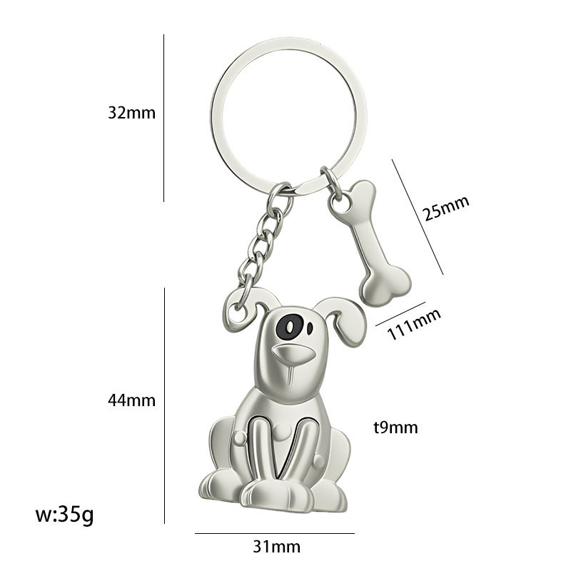 Llavero brillante de gato y perro, regalo pequeño para la apertura de tienda de mascotas, llavero metálico de animal de dibujos animados DIY, personalizable