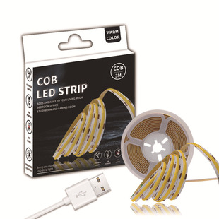 Manufacturer 5V Low-Voltage Cob Light Strip Warm Color Temperature Self-Adhesive 5V Ceiling Running Water Light Strip Living Room Bedroom Decorative Atmosphere Light