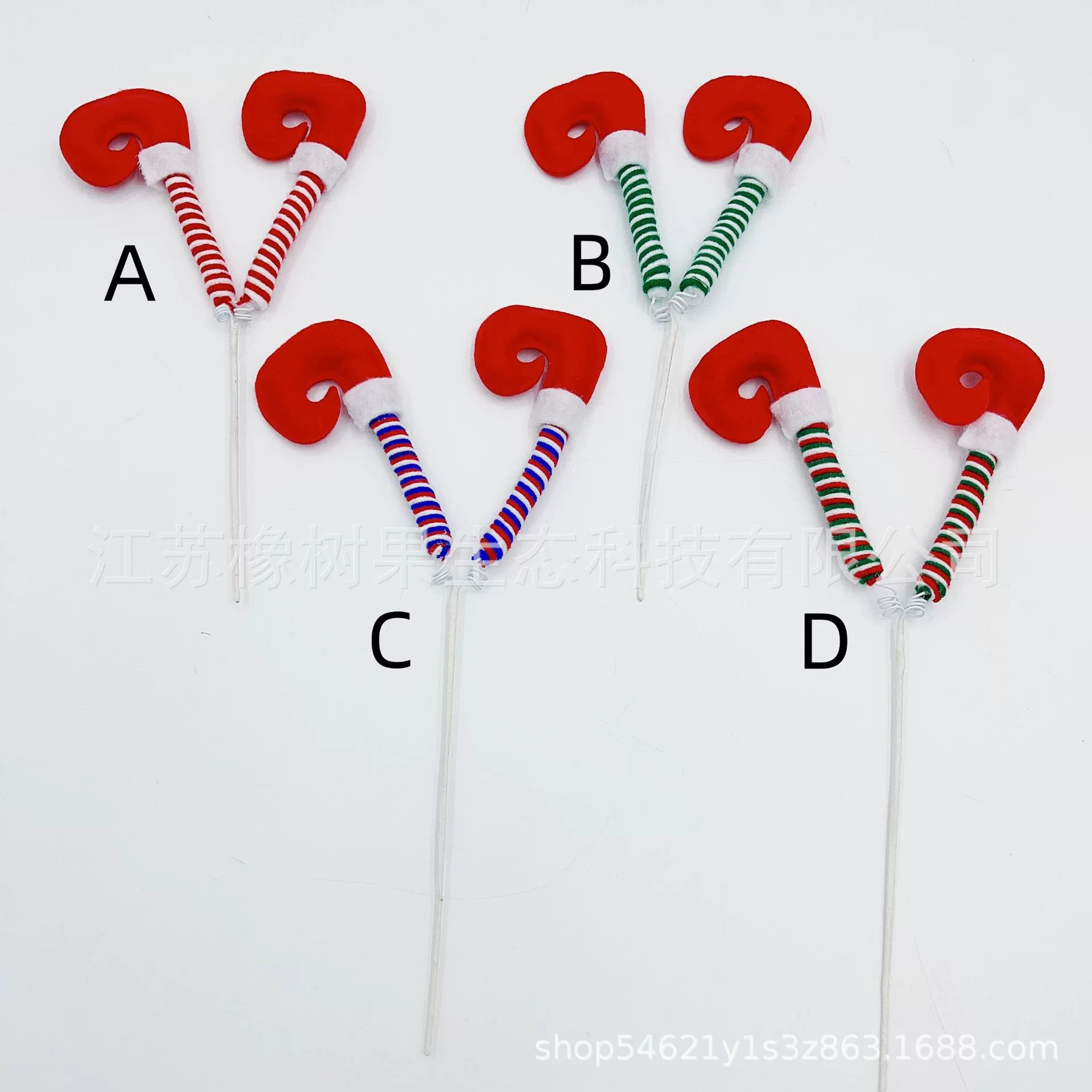 Трансграничные новые рождественские сапоги с изогнутым крючком, весенние черенки (4 вида цветов), красочные рождественские украшения