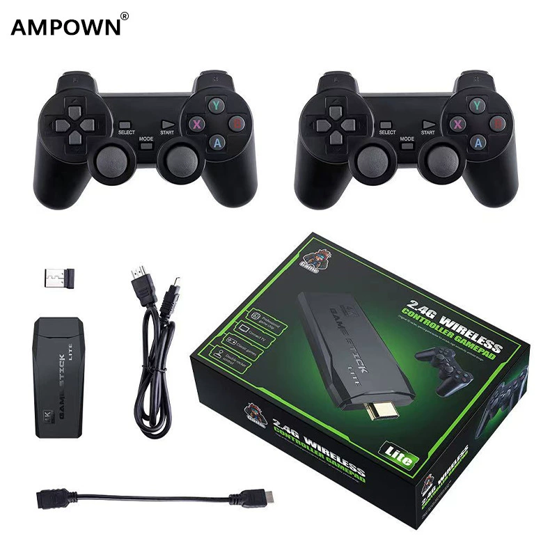 AMPOWN M8 мини-игровая приставка TV ретро HDMI беспроводная высокое разрешение, два геймпада, с открытым ПО для дома