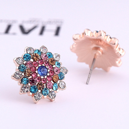 2pairs colorful flower earrings in Europe and America Fashion exquisite jewelry gifts