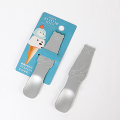 ECHO Japanese Ice Cream Spoon Silver Aluminum Product 2021 New Summer Cartoon Pattern Spoon to Spoon