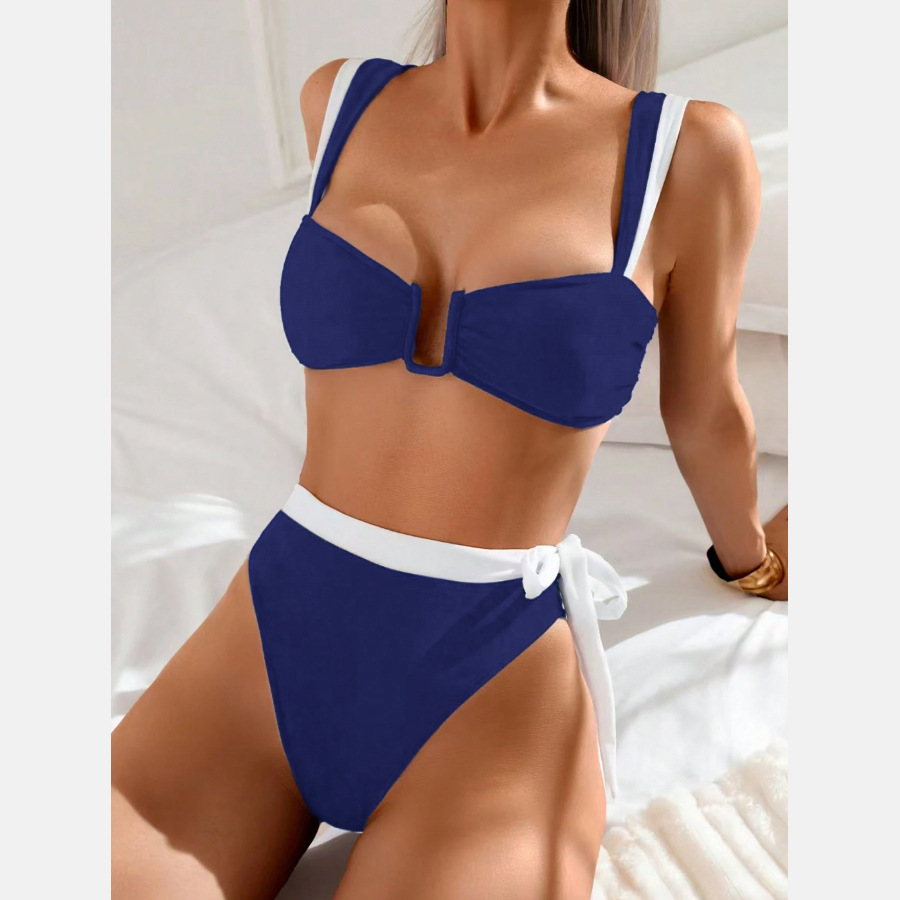 Bikini set met push-up en hoge taille tweedelige badmode dames_voghion.com