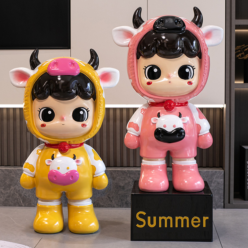 Internet Celebrity Living Room Floor-Standing Ornaments Home Tv Cabinet Next to the Sofa Cartoon Children's Piggy Bank Decoration Housewarming Gift