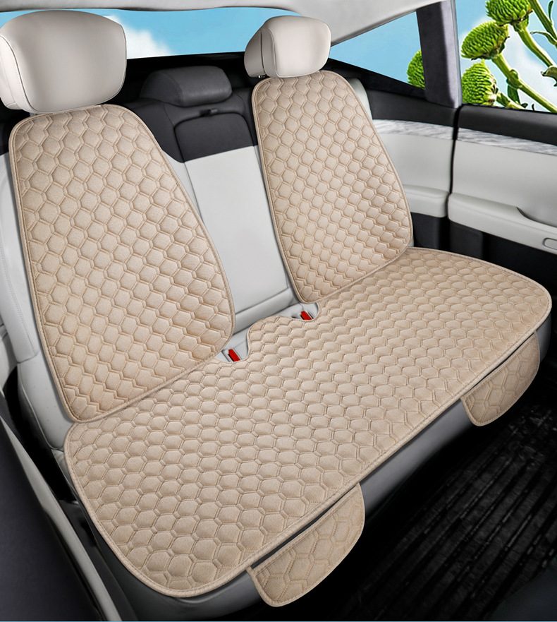 Cross-border direct supply of Temu car seat cushions, single-piece all-season seat cushions made of linen, linen seat cushions without bundles, wholesale for foreign trade