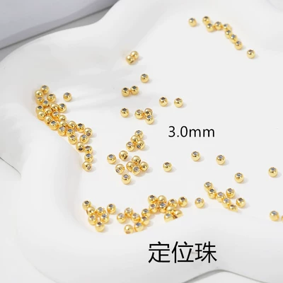 Sand gold pin silicone positioning beads color protection 18K real gold adjustable beads diy bracelet necklace spacer beads Universal chain material (Zərgərlik ara hissələri) - 3mm-positioning-beads-a-pack-of-20