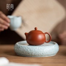 祥云储水式高端紫砂壶承干泡台陶瓷圆形小号茶具茶盘养壶垫壶托