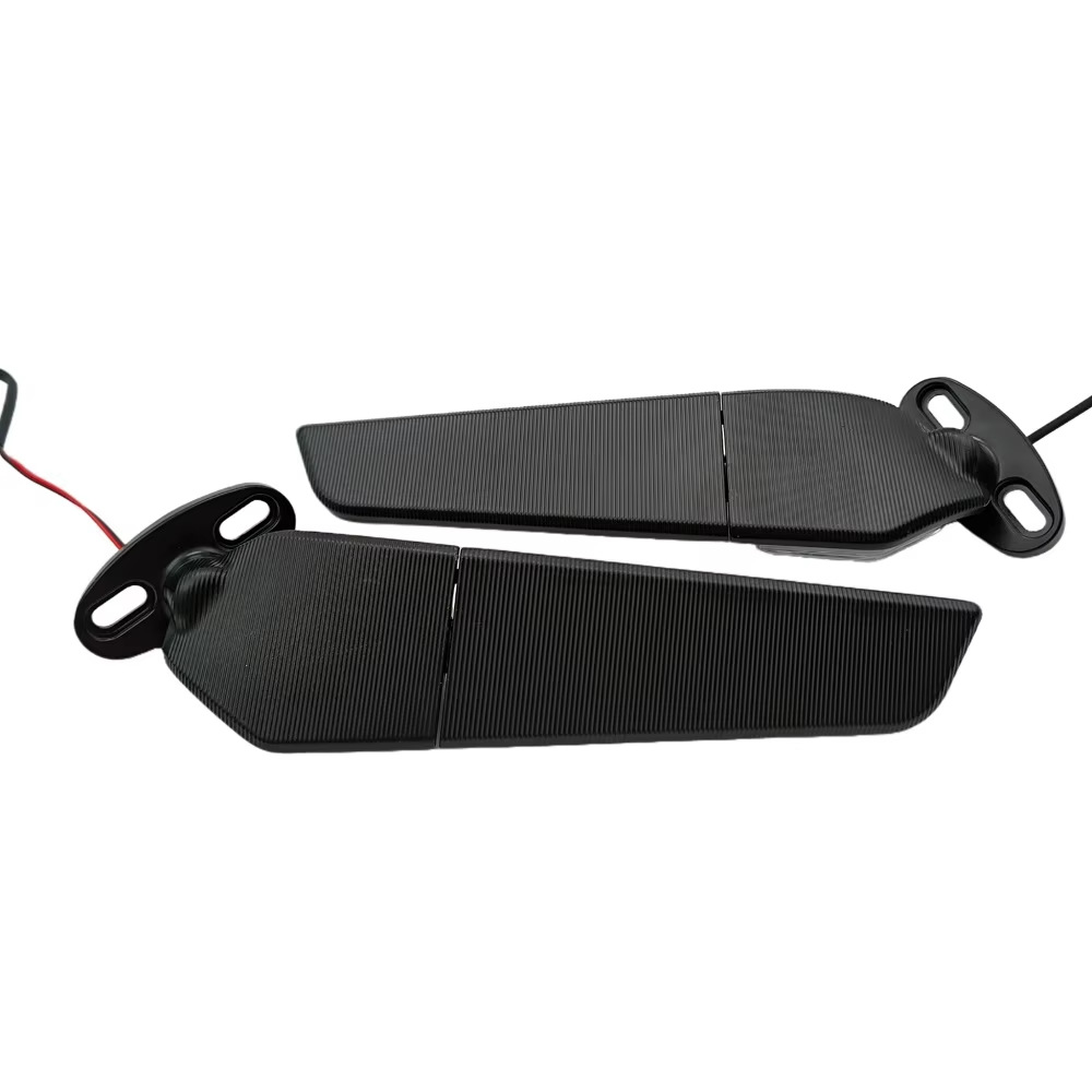 Suitable for Kawasaki, Yamaha, Ducati, Harley Motorcycle Modification, Adjustable Rotating Rearview Mirror with Lights