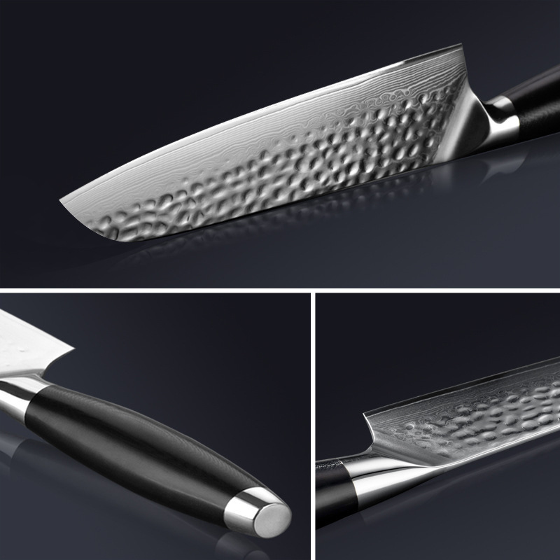 Cuchillo de martillo de oliva forjado de Damasco de cinco piezas cuchillo de cocina cuchillo de cocinero combinación de cuchillo transfronterizo generación